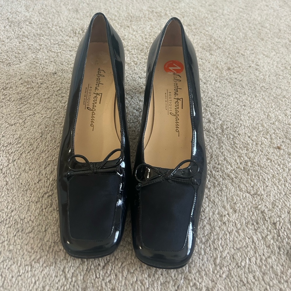 Salvatore Ferragamo Glossy Black Heels